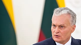 Lithuania's President Gitanas Nauseda at the Presidential Palace in Vilnius, Lithuania, Monday, Sept. 28, 2020. 