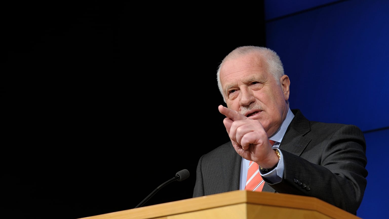 Vaclav Klaus has previously addresses crowds at anti-restriction demonstrations in Prague.