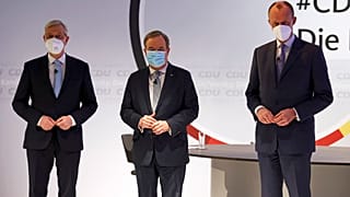 Röttgen, Laschet und Merz im CDU-Hauptsitz in Berlin.