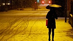 Un mujer camina por una calle de Estrasburgo, Francia 14/1/ 2021
