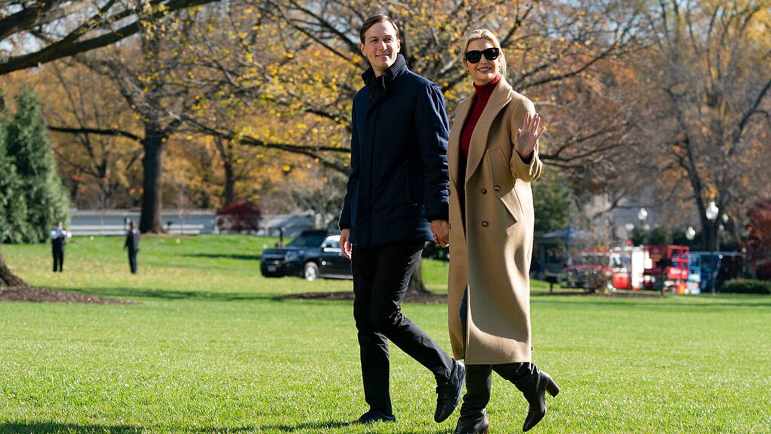 Ivanka Trump und Jared Kushner auf dem Südrasen des Weißen Hauses, 29.11.2020