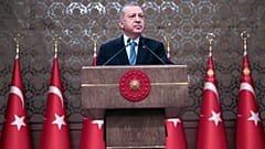 الرئيس التركي، رجب طيب إردوغان في أنقرة تركيا.  