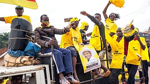 Las celebraciones de la victoria de Musevine en Uganda