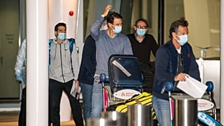 Spain's Rafael Nadal arrives at Adelaide Airport ahead of the Australian Open