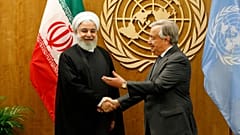 آنتونیو گوترش، دبیر کل سازمان ملل متحد و حسن روحانی، رئیس جمهوری ایران