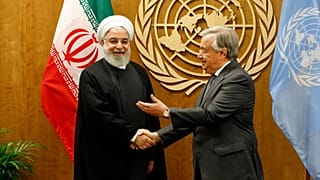 آنتونیو گوترش، دبیر کل سازمان ملل متحد و حسن روحانی، رئیس جمهوری ایران