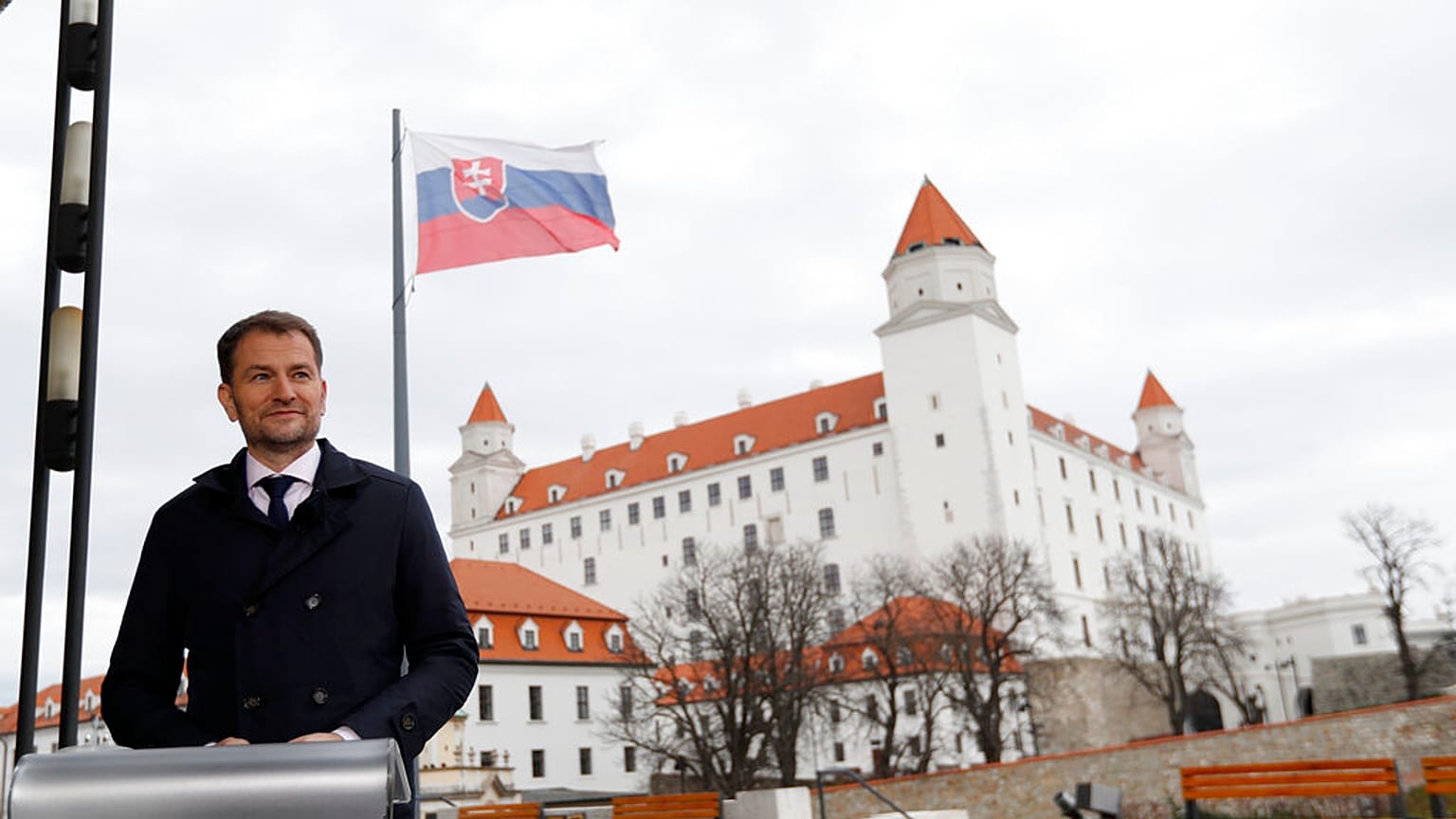 Der slowakische Ministerpräsident Igor Matovic nach der slowakischen Parlamentswahl in Bratislava, 01.03.2020