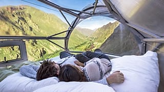 In der Skylodge hoch oben in den Bergen von Peru