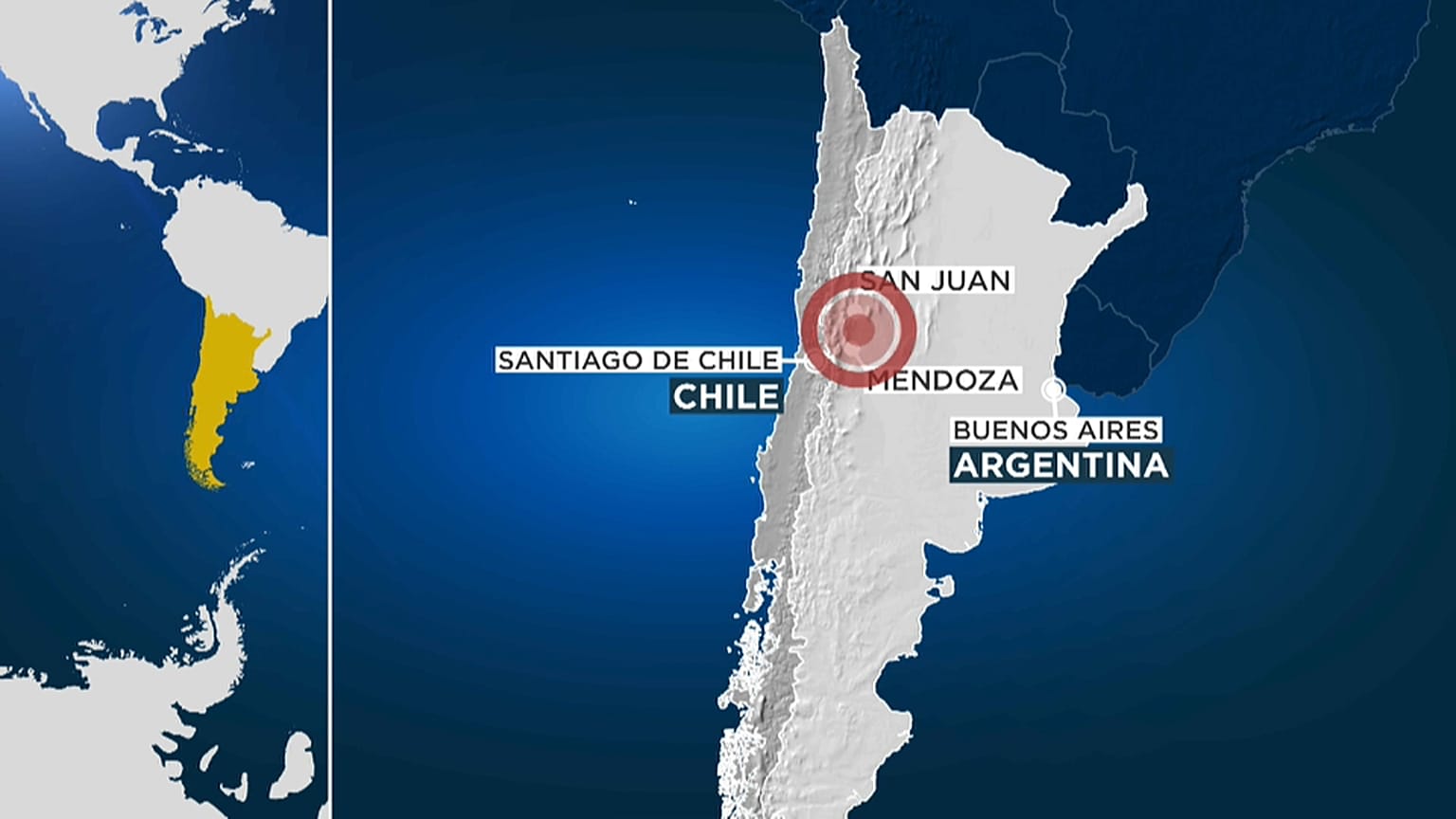 El epicentro se encontraba a escasos kilómetros de San Juan, en Argentina