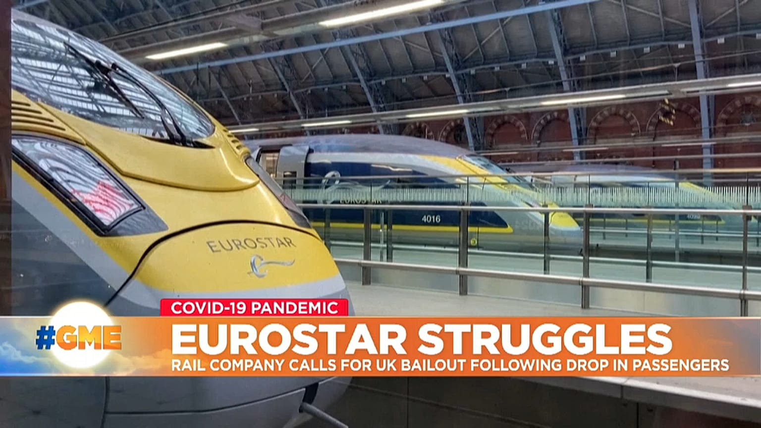 Eurostar trains at St Pancras station in London