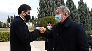 Milli Savunma Bakanı Akar, Erbil'de IKBY Başkanı Neçirvan Barzani ile görüştü