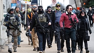 Manifestation à Richmond (Virginie) pour la défense du droit de détenir des armes, le 18/01/2021
