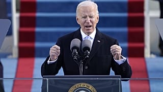 President Joe Biden speaks during the 59th Presidential Inauguration at the U.S. Capitol in Washington, Wednesday, Jan. 20, 2021.