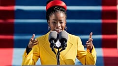 American poet Amanda Gorman reads a poem during the 59th Presidential Inauguration at the U.S. Capitol in Washington, Wednesday, Jan. 20, 2021.