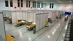 Foi instalado um hospital de campanha na cidade universitária para receber novos pacientes de Covid-19, em Lisboa