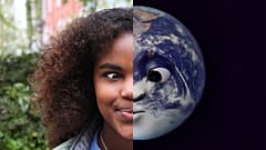 A kid interacting with the Earth Speakr app