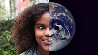 A kid interacting with the Earth Speakr app