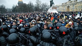 a szentpétervári tüntetés Navalnijért 2021. január 23-án
