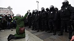 Demonstrantin in Moskau