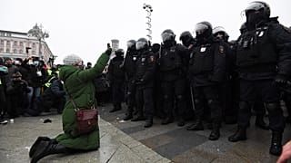 Demonstrantin in Moskau