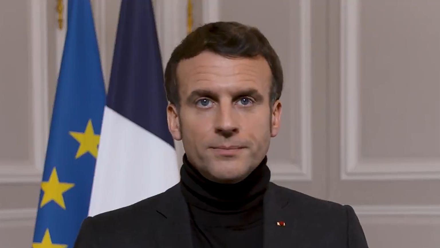 Emmanuel Macron released a video addressing victims on Saturday evening