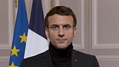 Emmanuel Macron released a video addressing victims on Saturday evening