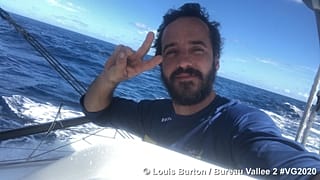 Louis Burton a bordo do Bureau Vallée 2