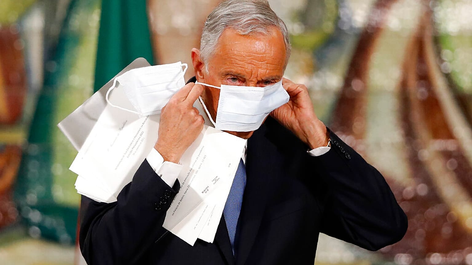Marcelo Rebelo de Sousa avant son discours de victoire en pleine pandémie de Covid-19, 24 janvier 2021
