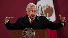 El presidente de México Andrés Manuel López Obrador durante una "mañanera" en el Palacio Nacional, Ciudad de México, 18/12/2020