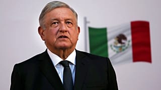 الرئيس المكسيكي، أندريس مانويل لوبيز أوبرادور  في القصر الوطني في مكسيكو سيتي