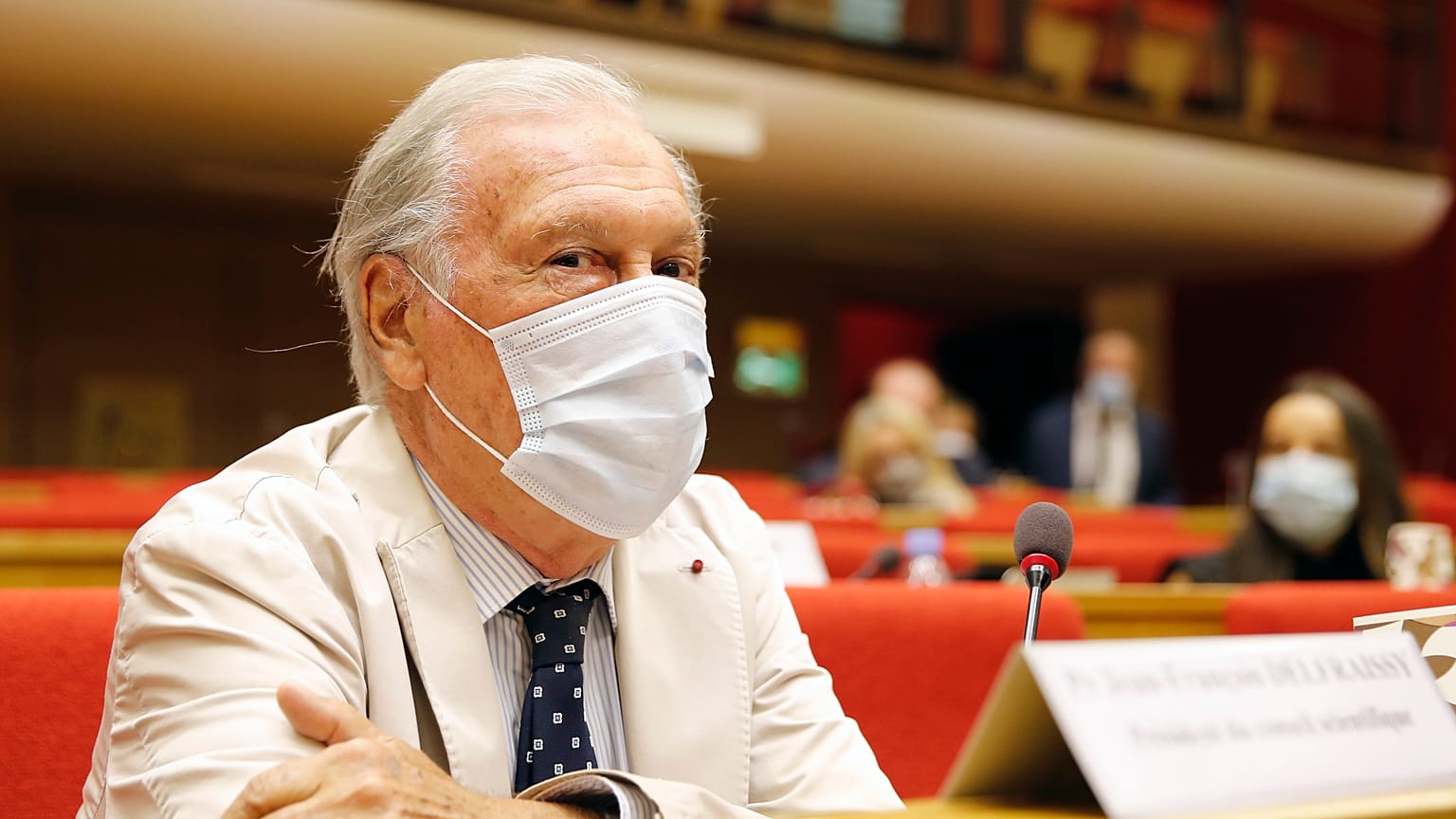 Jean-Francois Delfraissy, President of Scientific Council, looks on prior to hearing at inquiry into how authorities handled COVID-19 crisis. Sept. 15, 2020.