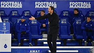Frank Lampard durante o desafio com o Leicester City