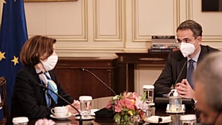 Ο Κυριάκος Μητσοτάκης με την Φλοράνς Παρλί 