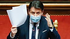 Italian Prime Minister Giuseppe Conte speaks at the Senate