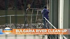 Man cleaning Iskar River 
