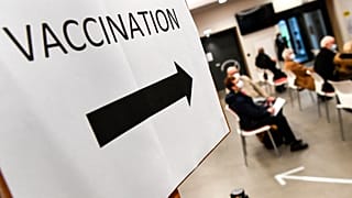 Dans un centre de vaccination anti-Covid-19 à Quimper (France), le 20/01/2021