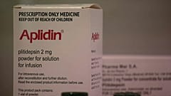 Ecco l'Aplidin, prodotto in Spagna e normalmente usato contro i tumori del sangue. 
