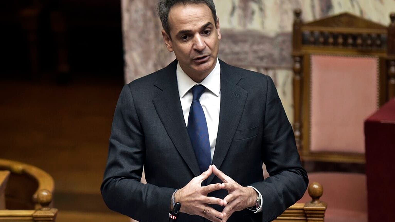 Greece's Prime Minister Kyriakos Mitsotakis