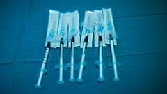 Syringes with Pfizer/Biontech COVID-19 vaccines are ready to be used at the MontLegia CHC hospital in Liege, Belgium