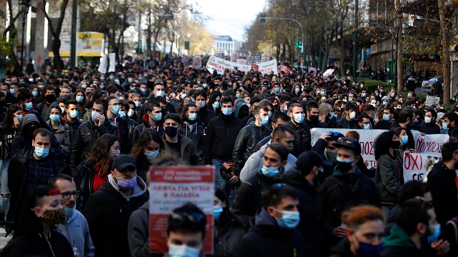 Demonstranten in Athen. 