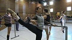 María Noel Ricetto durante un ensayo