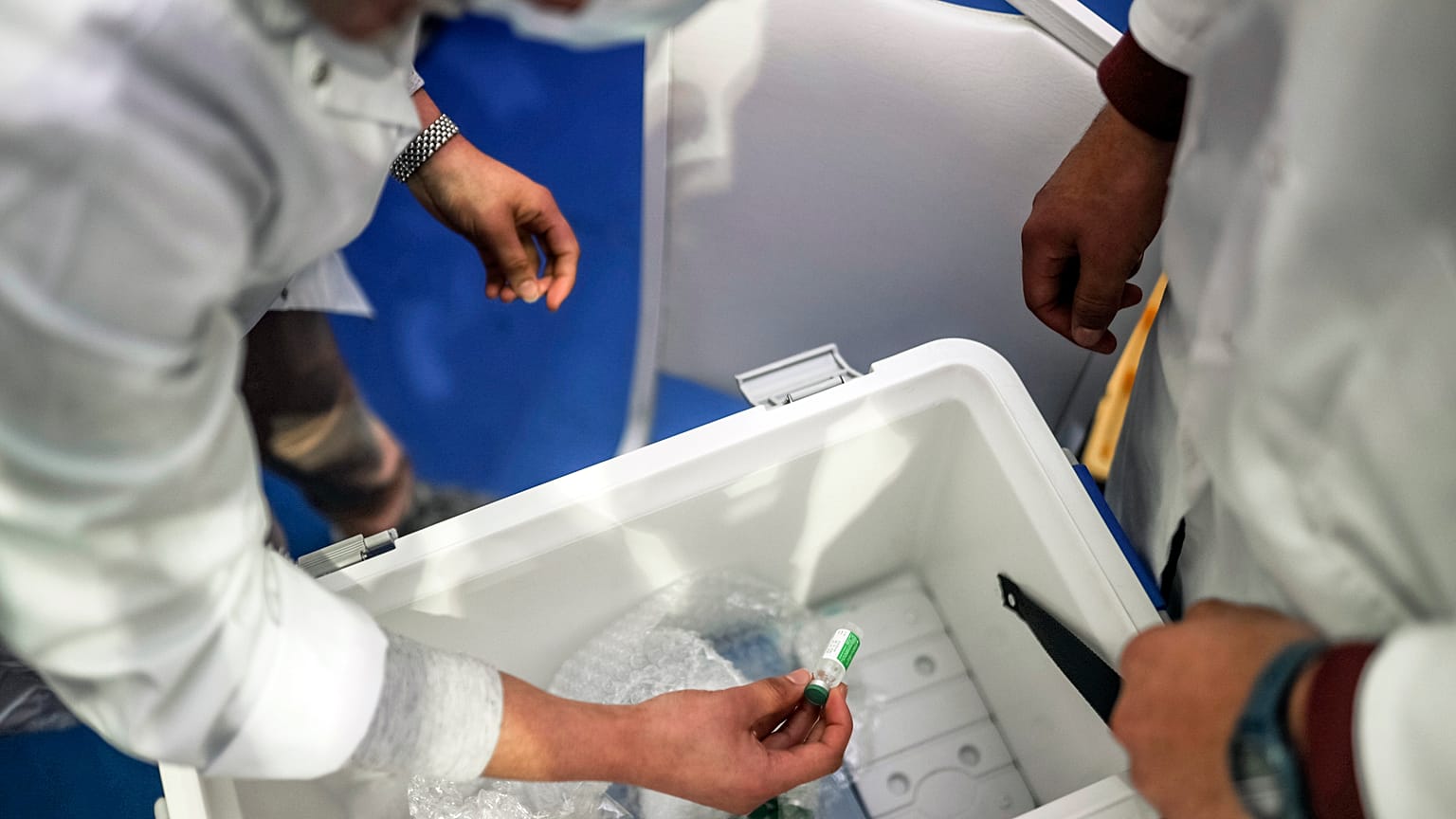 Embalagem de vacinas para transporte
