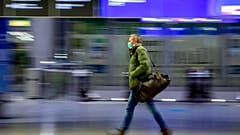 A passenger at Frankfurt International Airport
