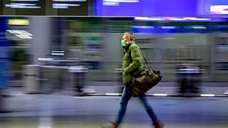 A passenger at Frankfurt International Airport
