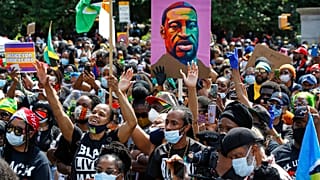 A BLM-megmozdulások egyike, New York, 2020. június 14.