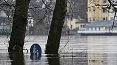 Hochwasser in Köln. 