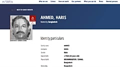 Haris Ahmed nemzetközi körözési adatai