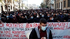 University students gather during a rally against educational reforms