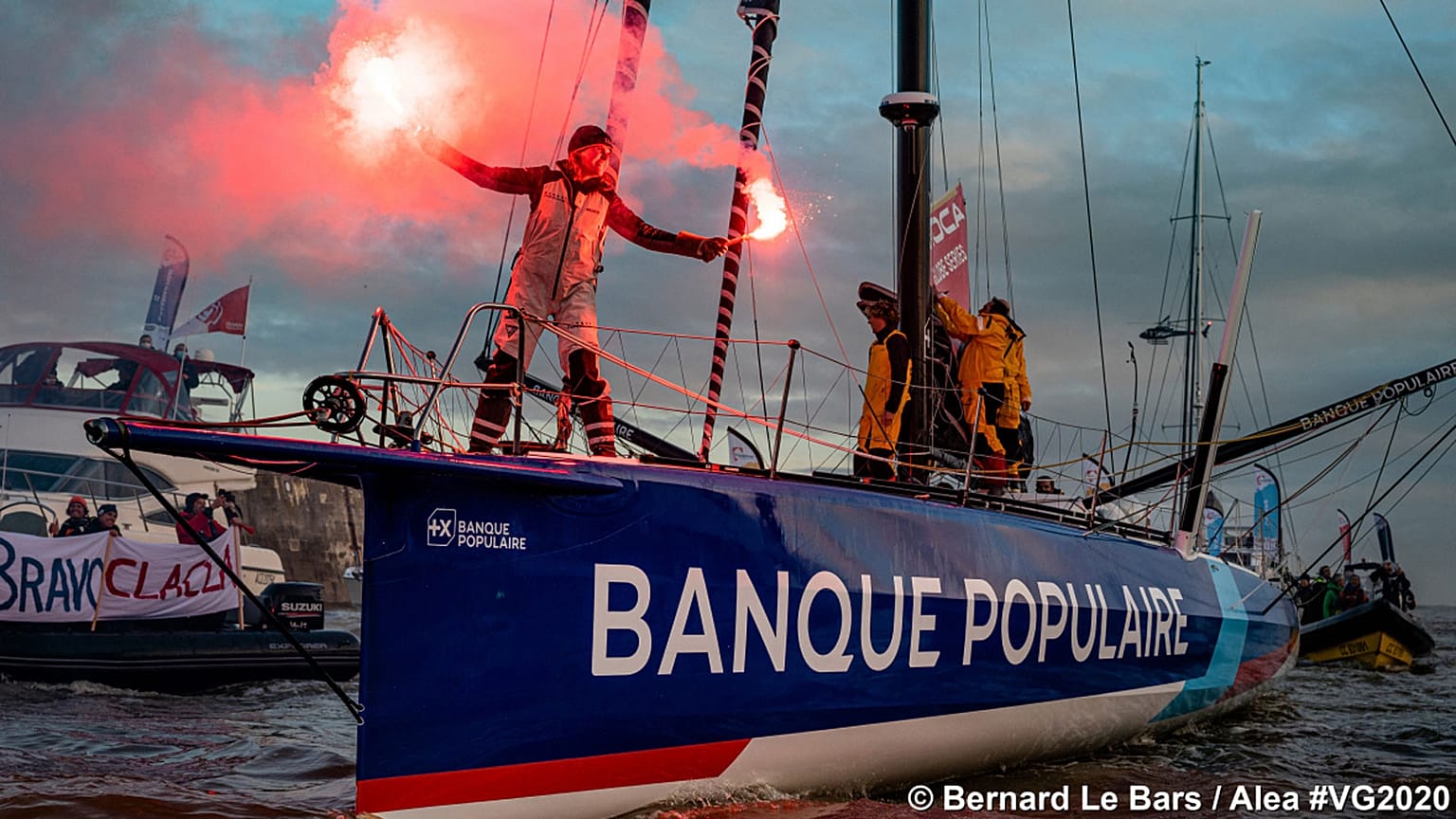 Clarisse Crémer à son arrivée aux Sables d'Olonne, le 3 février 2021