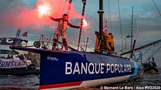 Clarisse Crémer à son arrivée aux Sables d'Olonne, le 3 février 2021